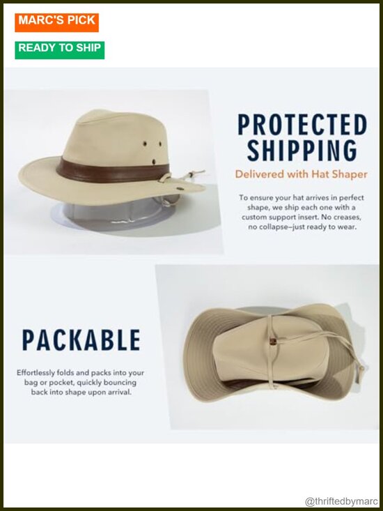 UPF 50+ Wide Brim Sun Hat with Convertible Brim, Cotton Canvas